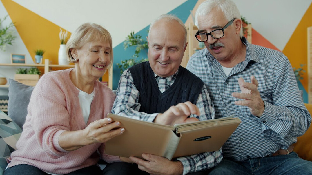 elderly person with technology